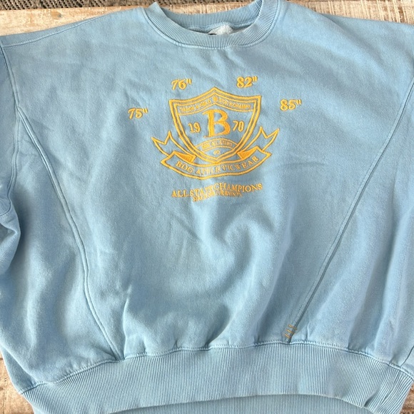 BDG Urban Outfitters Wilder Pullover Crew Neck {Lt Blue/Gold} M - Picture 5 of 8